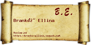 Brankó Ellina névjegykártya